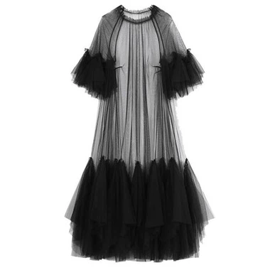 Черна мрежа рокля