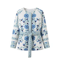 Ватирано яке с бродиран колан